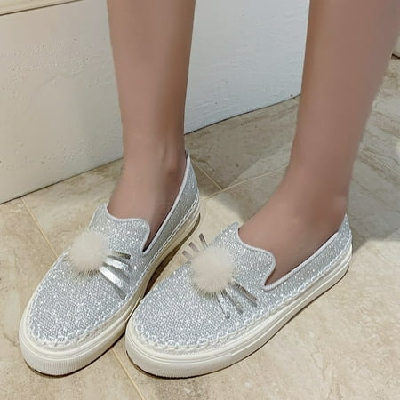 Summer Saving Clearance AXXD Flats Shoes Christmas Womens Shoes Fall 2024 Winter Gym Teacher Casual All Weather Grip Shoes For Clearence
