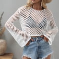 thumbnail image 2 of XIYON Womens Swimsuit Coverups T-Shirt Summer Beachwear Cover Up Top Breathable Loose Fit Trendy Clothes, 2 of 9