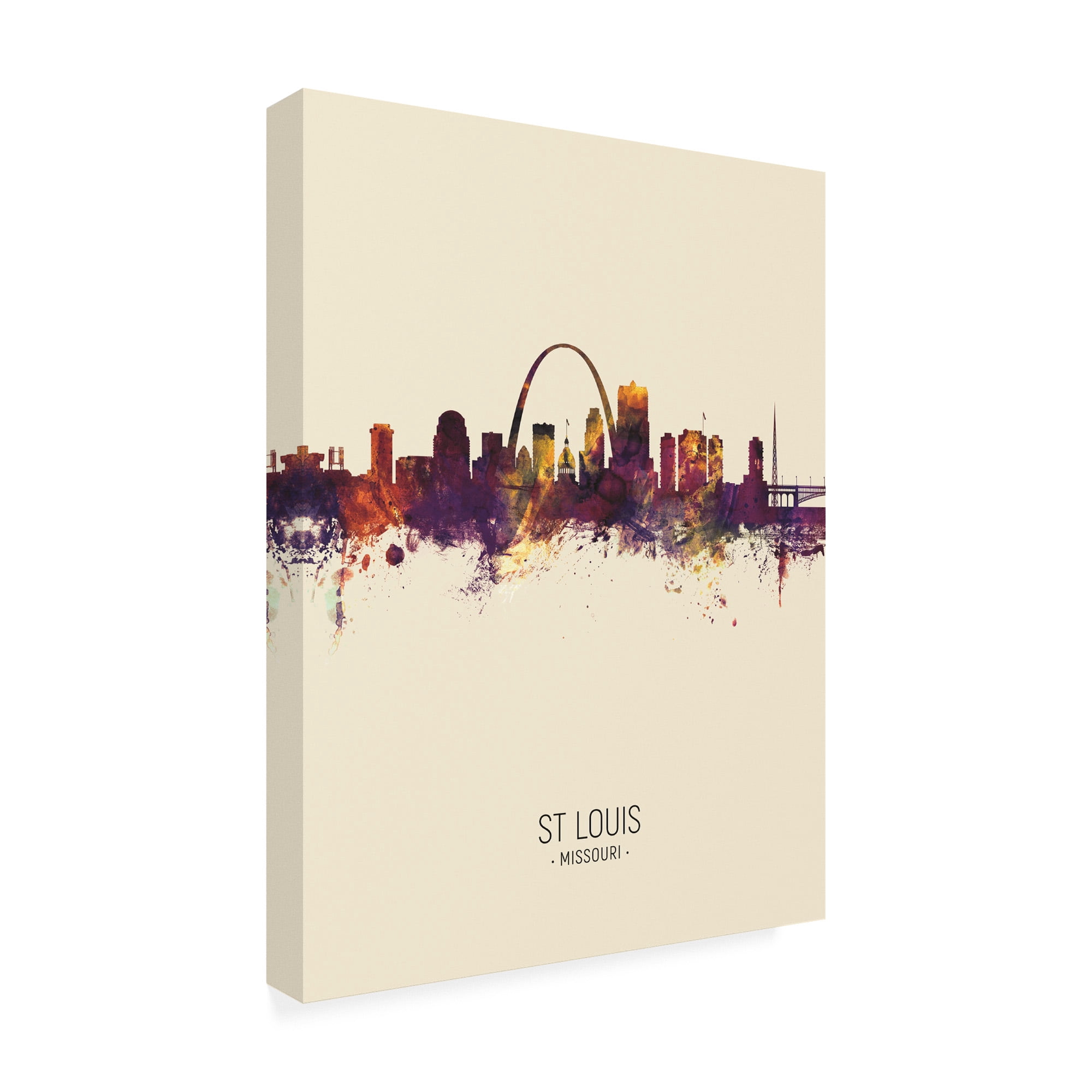 Trademark Fine Art 'St Louis Missouri Skyline Portrait III' Canvas Art by Michael Tompsett