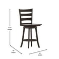 thumbnail image 2 of Taylor & Logan Ladderback Wooden Swivel Counter Stool with Footrest Gray Wash Walnut, 2 of 5