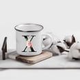 thumbnail image 2 of Koyal Wholesale Stainless Steel Campfire Coffee Mug, Blush Floral Monogram, Letter X, 2 of 5