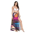 thumbnail image 2 of FORMRS Womens Beach Sarong Semi-Sheer Bikini Wrap Skirt Swimsuit Cover-ups, Futuristic Circles, 2 of 7