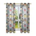 thumbnail image 7 of Yayeee Window Curtains Light Filtering 63"x52" Grommet Panel Pair Home Living Room Decor, Cute Acorns Pattern, 7 of 7