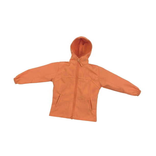 Chaqueta con capucha 1/6, cortavientos para figura de acción, cosplay, ropa retro para hombre de 12 pulgadas. naranja