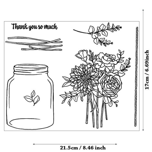 Ouginx Arrange Flowers Glass Bottle Silicone Clear Seal Stamp DIY Scrapbooking Embossing Photo Album Decorative Paper Card Craft