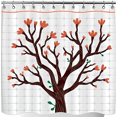 thumbnail image 1 of Stylish Tree Shower Curtain with Coral Blossoms & Pattern - Modern Floral Design for a Serene Bathroom, 1 of 4