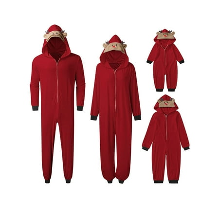 

Ma&Baby Matching Pajamas Set for Family Christmas Sleepwear Zipper Jumpsuit