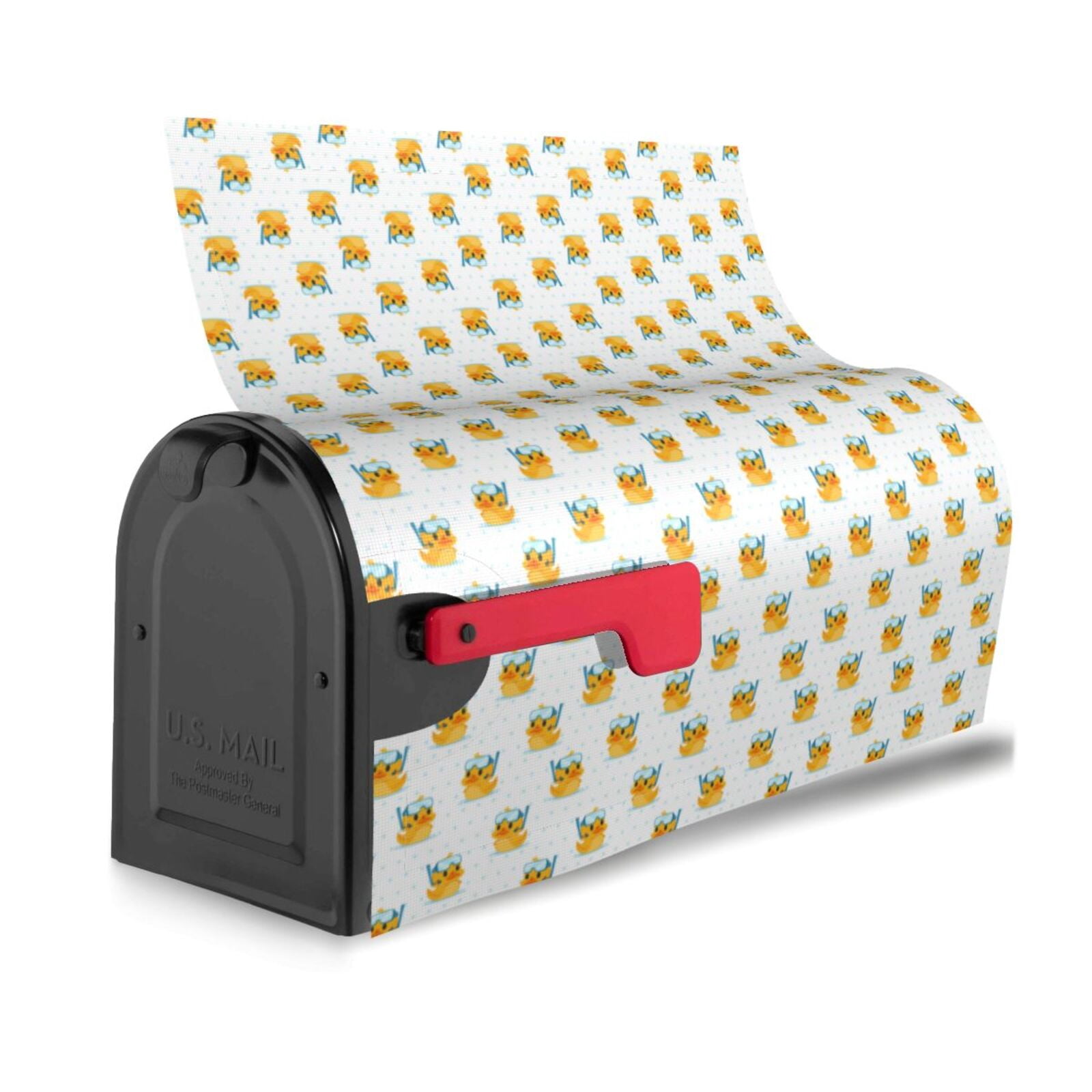 Logiee Cute Duck Diver Print Post Letter Box Wrap Decor, Mailbox Cover Suitable for Standard Mailbox and Large Size Mailbox,Outdoor Yard Decoration-21x18 in