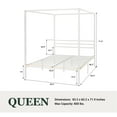 thumbnail image 6 of Amolife Queen Bed Frame, Canopy Bed with Metal Headboard, No Box Spring Needed, White, 6 of 15