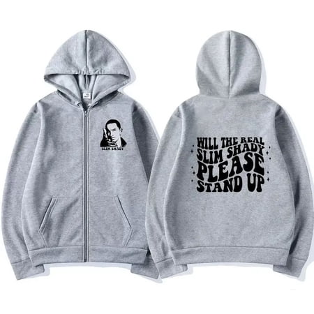 FJ01 Rapper Eminem Slim Shady Graphic Zip Hoodies Men Women Hip Hop Vintage Jacket Sweatshirts Male Korean Style Hoodie Streetwear