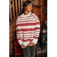 thumbnail image 4 of Women's White Western Geometric Patterned Crew Neck Loose Sweater - [ZhiHiMeRi] | (US 12-14)L, 4 of 12
