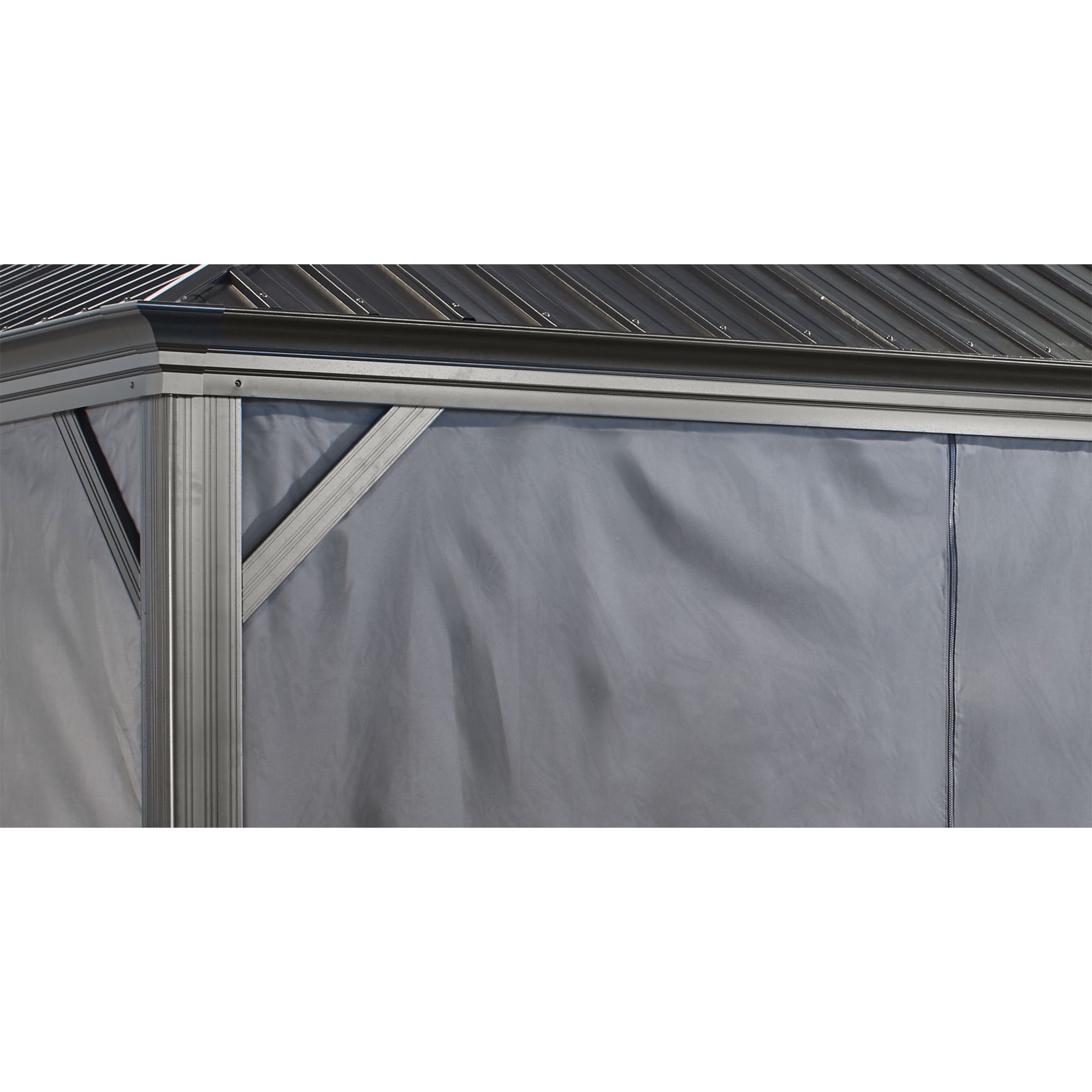 Sojag Monaco 12 x 16 x 7 ft Grey Curtains for Gazebo, Spun Polyester