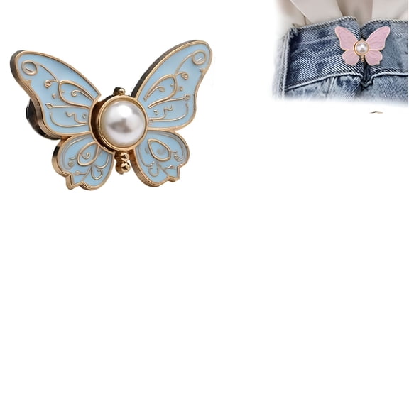 TUWAFE Detachable Butterfly Clips, No-Sew Instant Waist Buckles, Adjustable Jean Button Replacement for Loose Jeans, Skirts, and Jackets