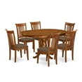 thumbnail image 2 of East West Furniture  7 Piece Dining Room Table Set- an Oval Kitchen Table and 6 Solid Chairs, Saddle Brown(Seat Type Options) PORT7-SBR-C, 2 of 5