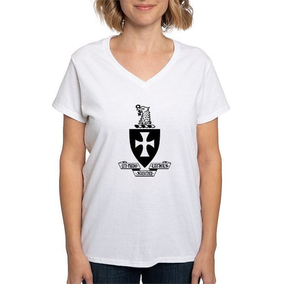CafePress - Sigma Chi Coat Of Arms T Shirt - Womens Cotton V-Neck T-shirt