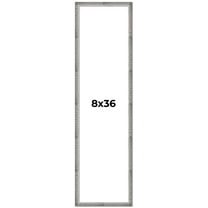 8x36 Frame Silver Grey Distressed Solid Wood Picture Frame | 0.75 Inch Moulding Width | Interior