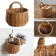 thumbnail image 2 of Hand-Woven Wall Hanging Wicker Basket, 2-Pack Decorative Storage for Fruit and Vegetables, Space-Saving Farmhouse Wall Organizer for Home, Garden, Kitchen, 2 of 2
