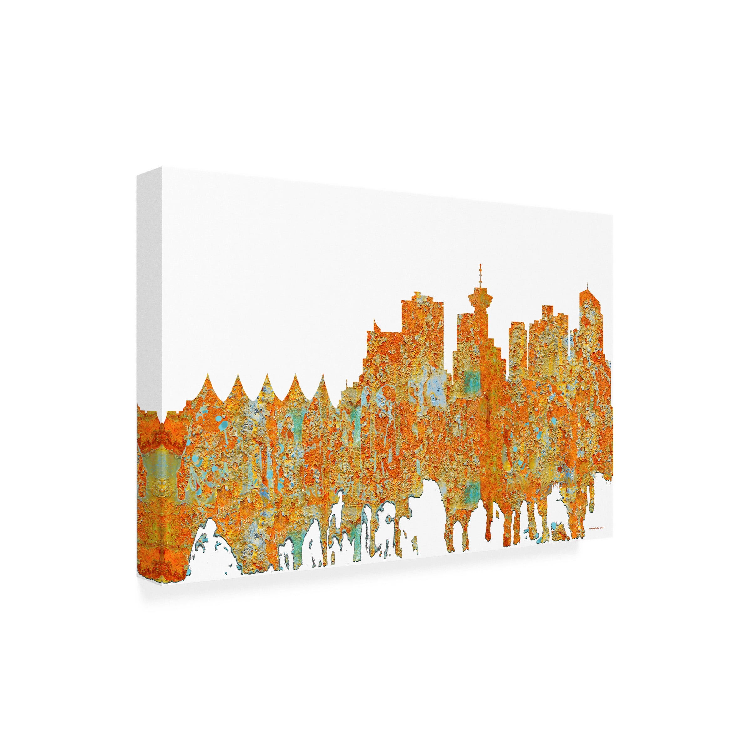 Marlene Watson 'Vancouver BC.Skyline. Rust' Canvas Art