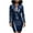 Blue, variant on Women's Professional Solid Color Leather Two Piece Set Crew Neck Long Sleeve Jacket with Suspender Bodycon Skirt for Office Work Wear