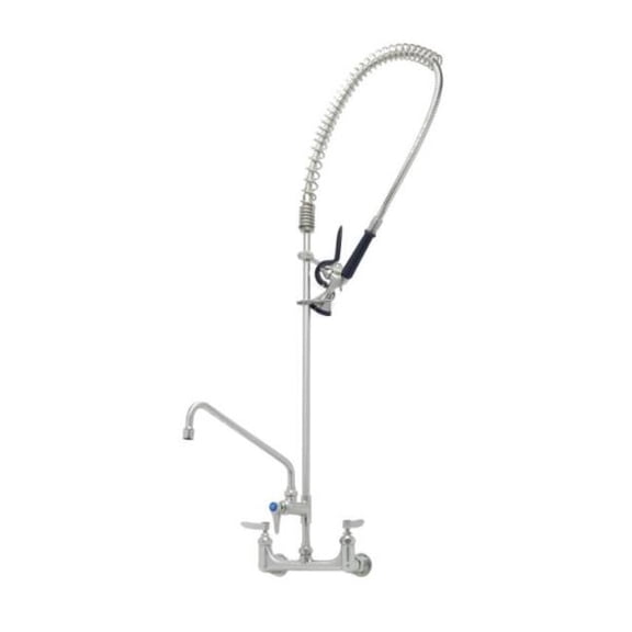 T And S Brass S-0133-A12-By Ever Steel Pre-Rinse 8" Wall Mounted Food Service Faucet -