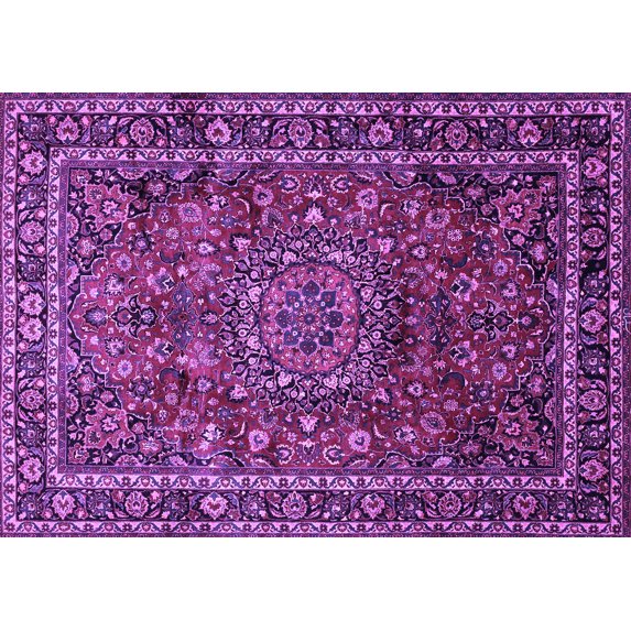 Ahgly Company Indoor Rectangle Medallion Purple Traditional Area Rugs, 4' x 6'