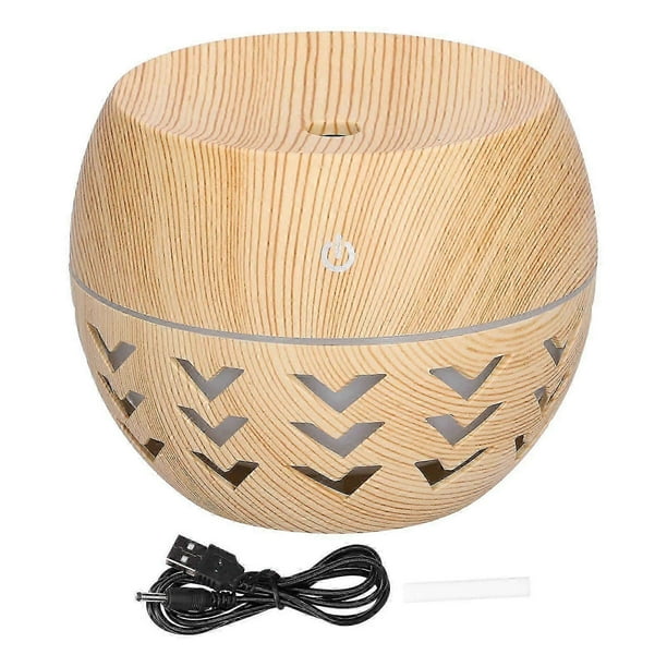 130ml Mini Humidifier, 7 Color Changing LED Lights, Wood Grain, Auto Shut-Off, 35dB Quiet Desktop Humidifier for Home, Office, Bedroom