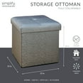thumbnail image 5 of Simplify Faux Leather Folding Storage Ottoman Cube in Metallic Pewter, 5 of 9