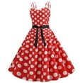 thumbnail image 4 of Landzoo One Women Polka Dot Vintage 1950s Halterneck Rock Dress Swing Dress Classic Elegant Casual Women's Dress, 4 of 9
