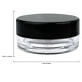 thumbnail image 3 of Beauticom 100 Pieces High Quality 3 Gram 3 ml (0.1 oz) Plastic Round Cosmetic Beauty Makeup Sample Jars with Black Lids, 3 of 7