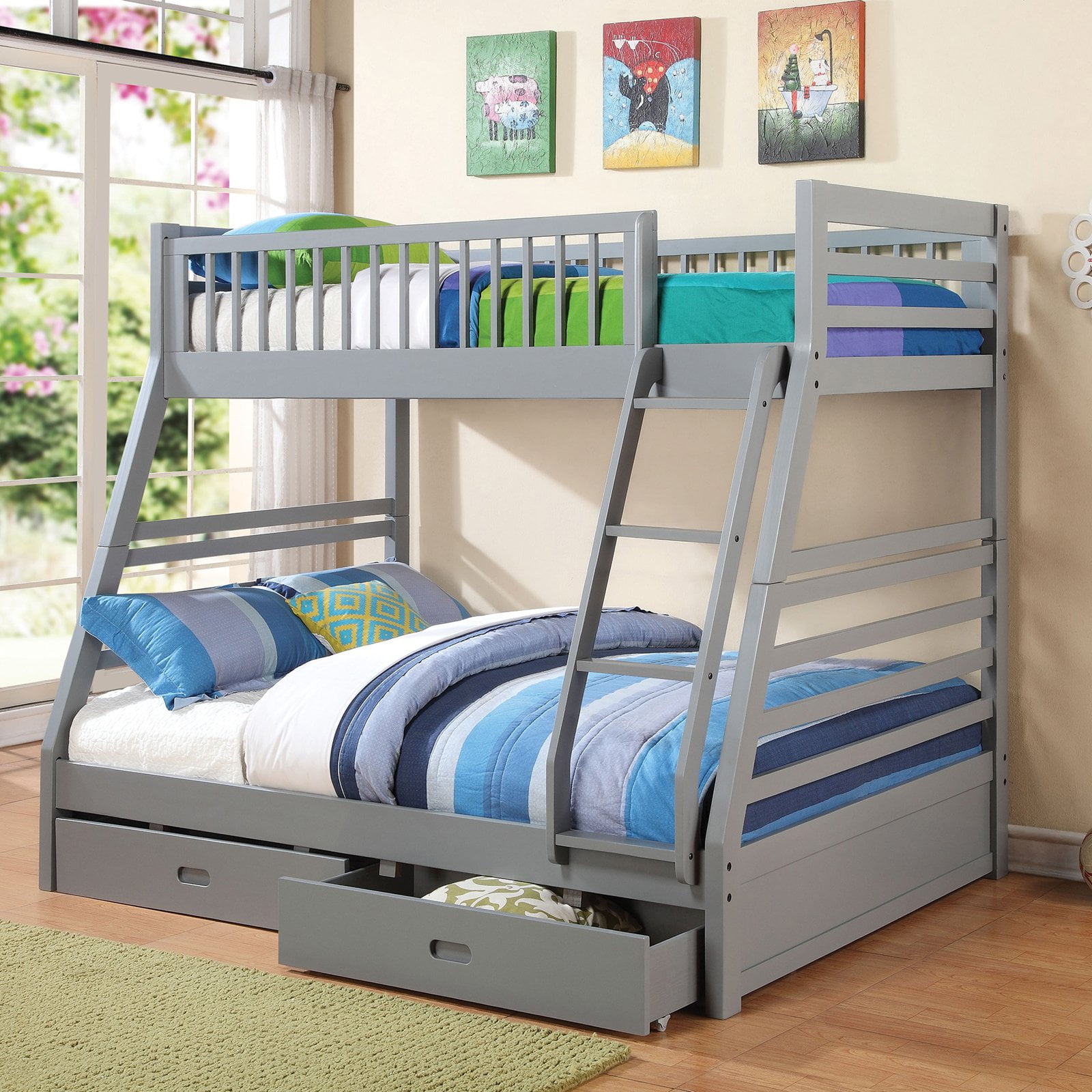 Coaster Furniture Twin over Full Bunk Bed with 2 Drawers and Attached