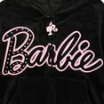 thumbnail image 3 of Barbie Velour Drop Shoulder Zip Up Hoodie and Flare Pants Outfit Set Toddler to Big Kid, 3 of 5