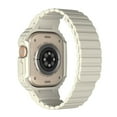 thumbnail image 4 of Compatible for Magnetic Silicone Apple Watch Band Series 9/8/7 41mm with Bumper Case, Waterproof Sport Strap Men Women Lightweight for iWatch Series 10 9 8 7 6 SE 5 4 3 2 1 Ultra, White, 4 of 7