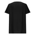 thumbnail image 5 of Womens Summer T-Shirts Eyelet Tee Shirt V Neck Short Sleeve Tops Loose Fitted T Shirts Pullover Sweater Blouses Plain Basic Tunics Blouses Going Out Office Work Clothes, 5 of 7