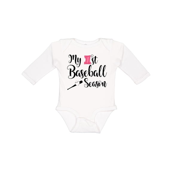 Inktastic My 1st Baseball Season Girls Long Sleeve Baby Bodysuit