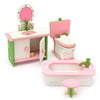 Doll Dollhouse Furniture Set Wooden Dolls House Miniature Accessory Room Furniture Set Kids Pretend Play Toys Kitchen/Guest room/Bathroom/Bedroom