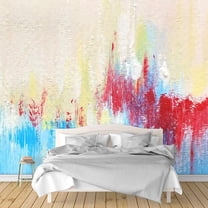 IDEA4WALL 6pcs Abstract Painting Peel and Stick Wallpaper Removable Wall Murals Large Wall Stickers for Home Decoration, 100"x24"