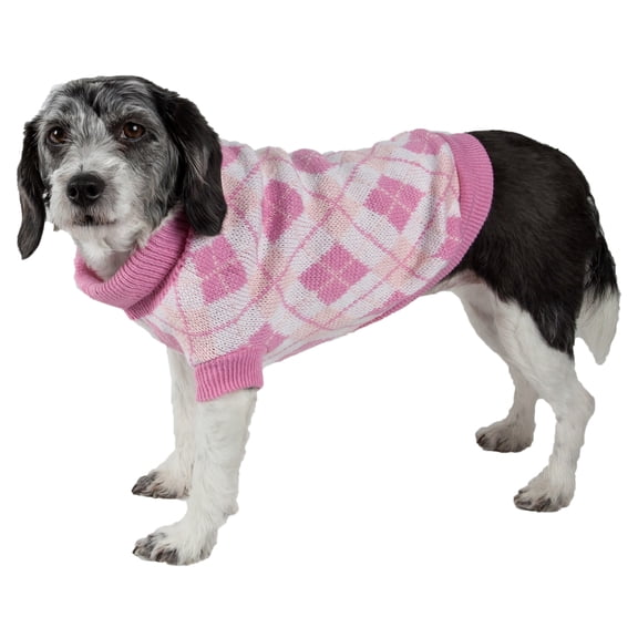 Argyle Style Ribbed Fashion Pet Sweater