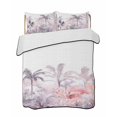 thumbnail image 2 of Pink Palm Tree Twin Size Down Alternative Comforter, Lightweight Comforter Quilt Bedding Set with Pillow Shams Forest Tropical Plants Flower Leaf All Seasons Bed Comforter Duvet Insert 68"x86", 2 of 7