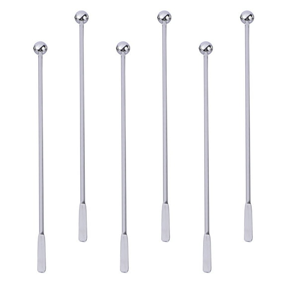 HONMEET  6Pcs 304 Stainless Steel Stirring Rods for Cocktail Parties Coffee Shops Kitchens
