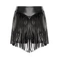 thumbnail image 4 of Doomiva Women's Metallic Booty Shorts Shiny Cheeky High Waisted Fringed Bottoms Hot Pants Black XXL, 4 of 5
