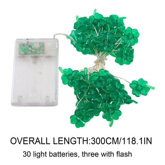 Surpdew St. Patrick'S Day Four-Leaf Clover String Lights, Festive Irish Led Lighting, Decorative Holiday Ambience B B