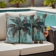 thumbnail image 4 of Boho Coastal Tree Outdoor Waterproof Pillow Covers, Ocean Vintage Tropical Plant Flower Decorative Square Throw Pillowcase Sofa Cushion Sham for Patio/Couch/Chair, 18"x18" 2 Pack, 4 of 8