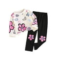 thumbnail image 6 of Wonitaaizi Toddler Girl Clothes Floral Printed Top Pants 2Pcs Fall Outfits Clothing Set (6-7 Years,Pink), 6 of 6