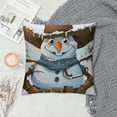 thumbnail image 2 of Orinice Throw Pillow Cover Cowboy Snowman in The Western Hat Christmas Man Snow  Pillowcase Home Decorative Square Pillow Case Cushion Cover White, 2 of 5