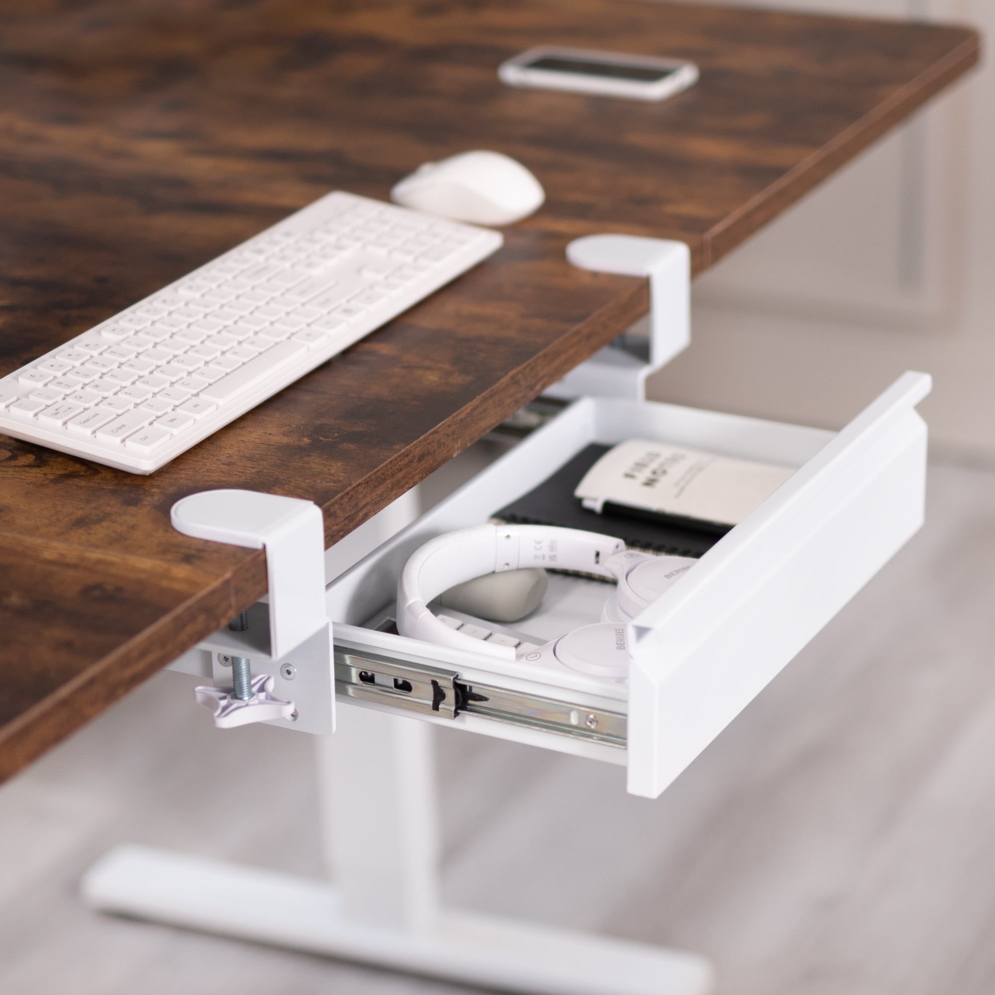 VIVO White Space Saving 16" Clamp-on Under Desk Storage Drawer without Shell