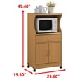 Hodedah Microwave Kitchen Cart, Beech