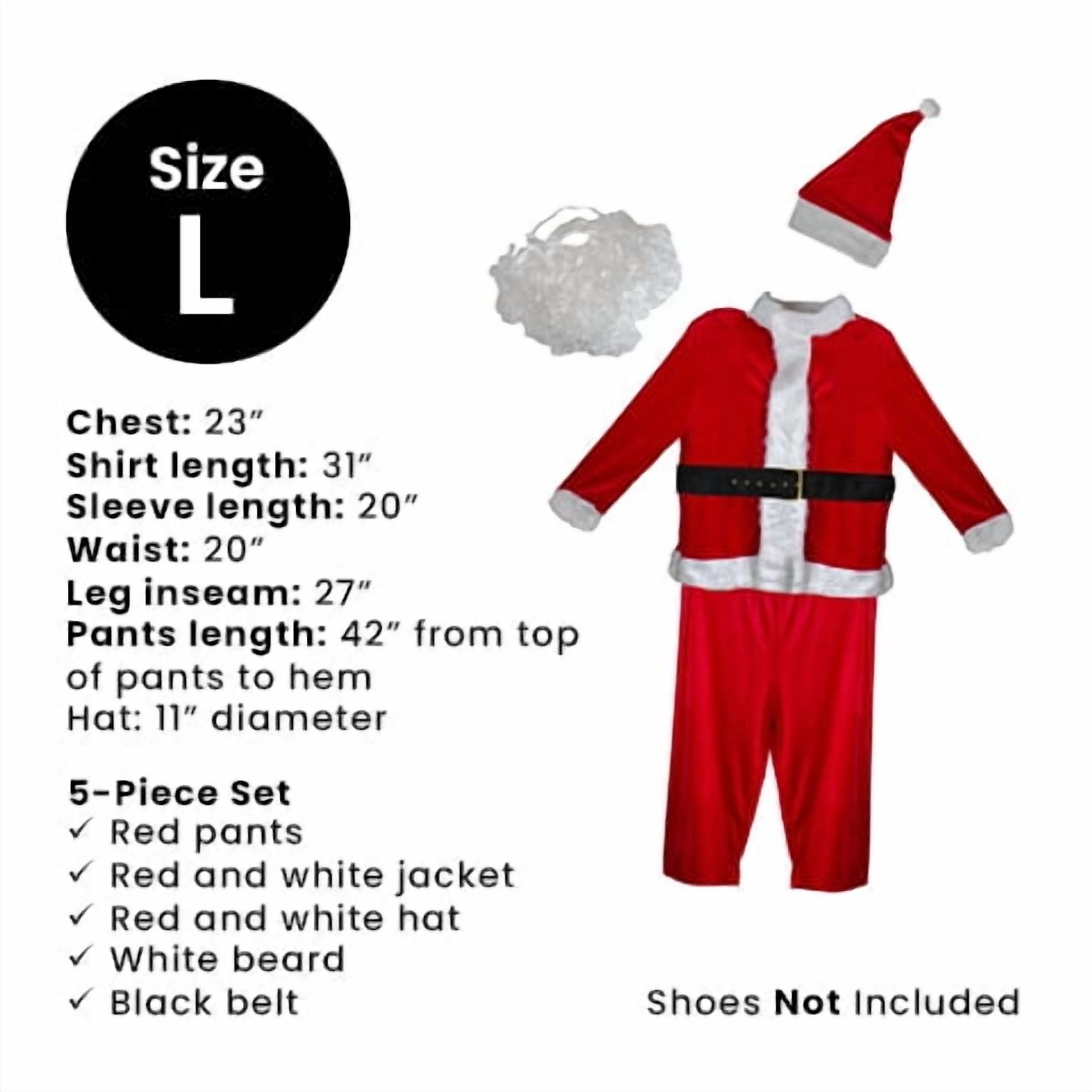 Déguisement Père Noël Pour Enfant (4-6 Ans) - Lot Complet De 5 Pièces - Marque SUNLUX - Neuf