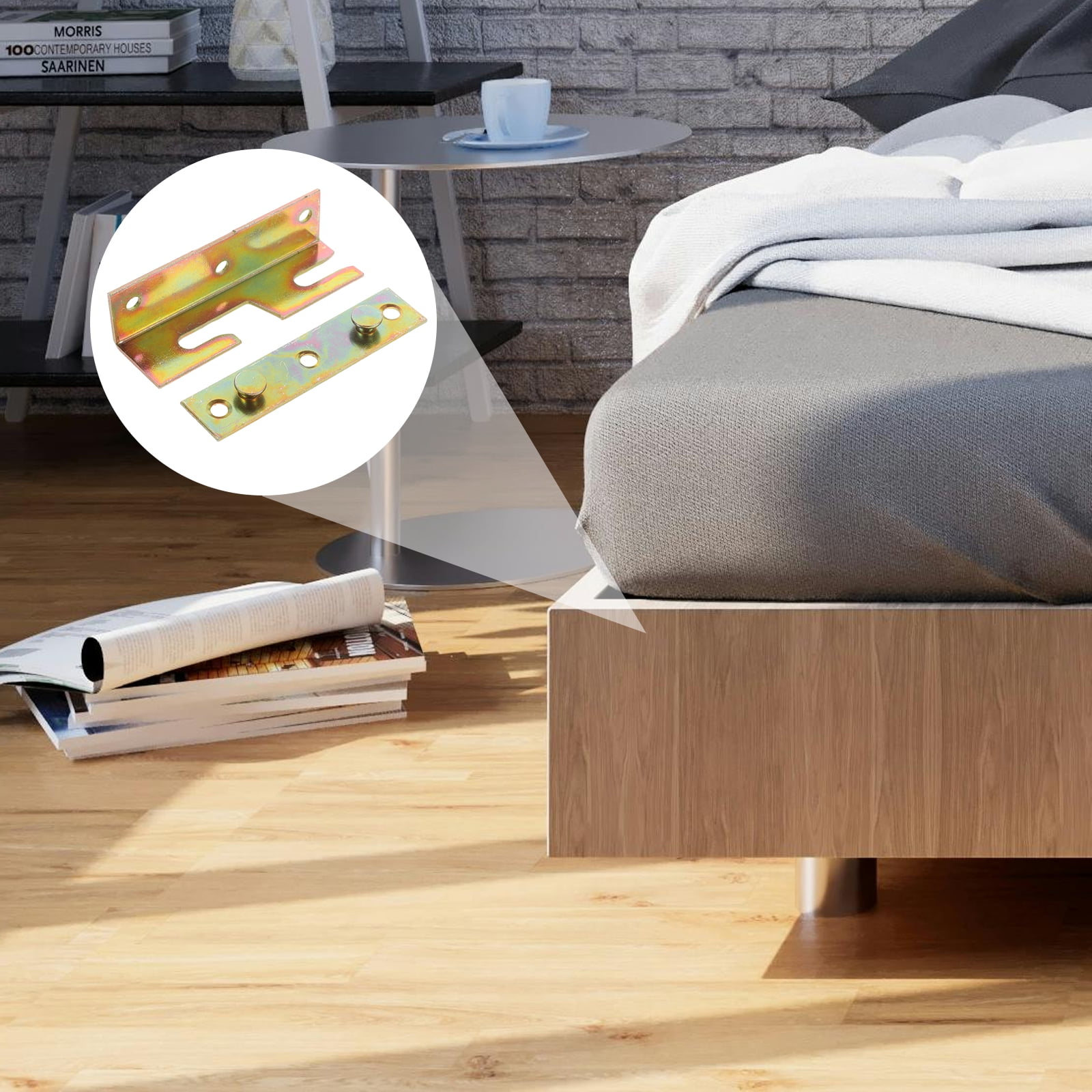 4 Pcs Bed Hinge Bed Replacement Parts Bed Frame Hardware Bed