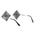 thumbnail image 3 of Diamond Shape Rimless Sunglasses Die Cut Lens Unique Fashion Shades Black, 3 of 4