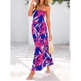 thumbnail image 3 of Vestido largo MASCOMODA Summer Boho Floral Tube Top Azul Marino Rojo L, 3 of 7